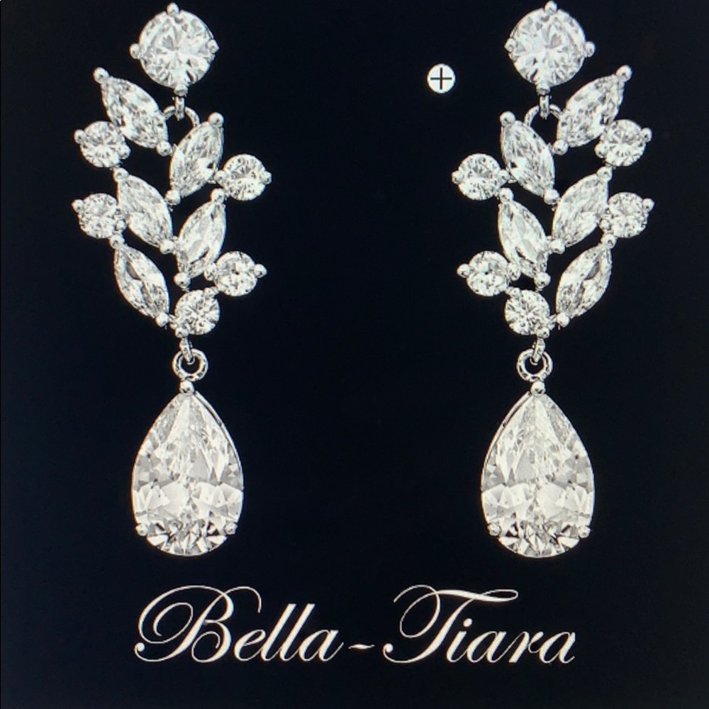 Crystal vine bridal earrings